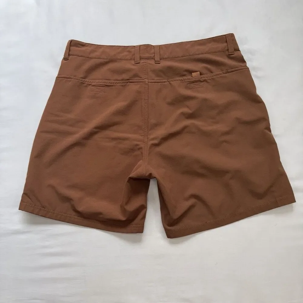 The North Face Rolling Sun Shorts Size 34 Rust Brown Packable Hiking Outdoor
